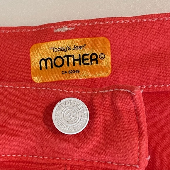 Mother The Tune Up Bona Fide Hover Slim Straight Jean Play Date Hot Coral 29 - Picture 14 of 16